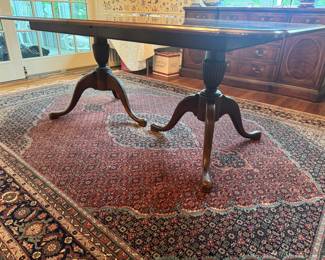 Drexel Heritage Rectangular Pedestal Dining Table (45"W x 29-1/2"H x 72"L w 2 Leaves 20"L each)
