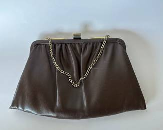 vintage Leather Ande frame bag or clutch purse