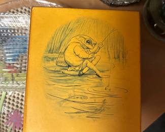 Beatrix Potter Vintage "Mr Jeremy Fisher" on Lilly Pad Wall Plaque