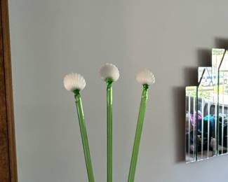 Hand Blown Seashell Swizel Sticks