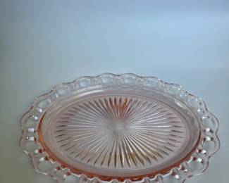 Vintage Hocking Old Colony Pink Depression Glass Oval Serving Dish