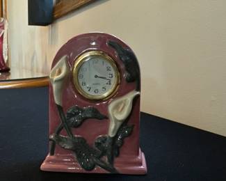 Callalily Design Ceramic Mantel Clock