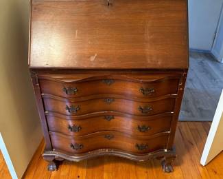 Antique Mahogany Drop Down Secretary Desk