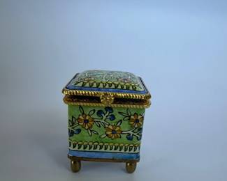 Empress Arts Enamel & Brass Stamp Roll Hinged Box