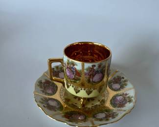 Royal Vienna Arnart Gold Demitasse Footed Cup and Saucer
