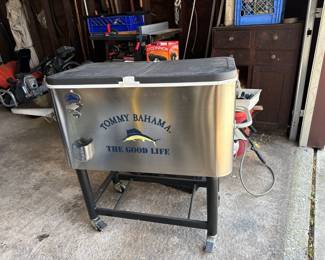 Tommy Bahama 100 quart stainless steel rolling cooler