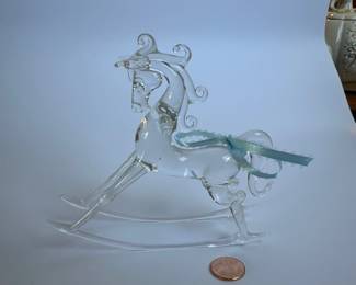 Clear Glass rocking horse