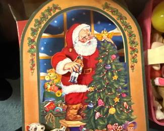 vintage 3D Christmas Santa Animated Music Box