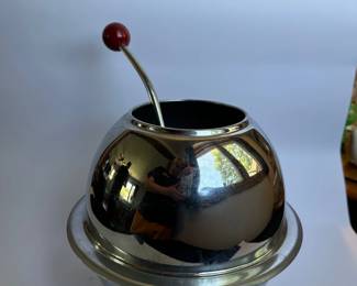 Mid Century Mod chromium plated covered Punch bowl