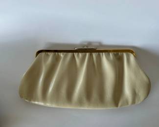 vintage Gold Leather Clutch