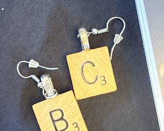 Scrabble tile earrings