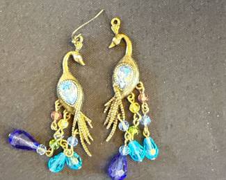Peacock earrings