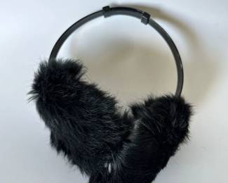 black faux fur ear muffs