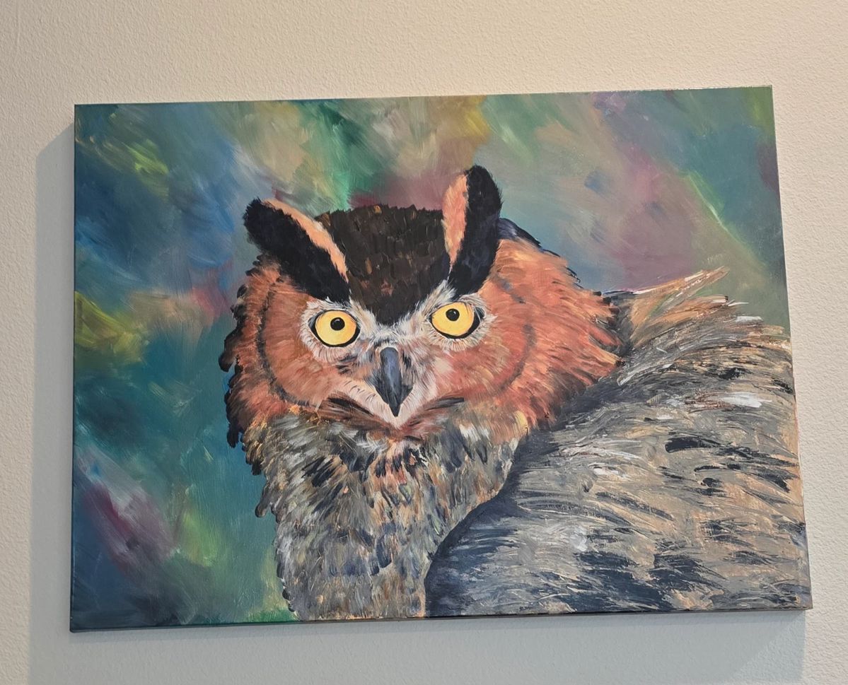 Here we go! This is going to be a fast sale. HOA only allows one day for estate sales. Lots of beautiful art workbench decor in this sale. Painting by Cheri McBride - Duckie!