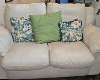 Leather Tan Loveseat