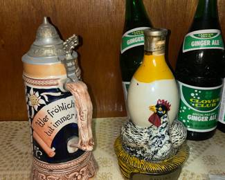 Vintage Beer Stein Music Box, Liquor Bottles