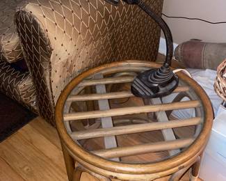 Rattan end table