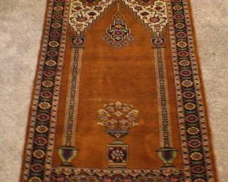 Turkish Prayer Rug Wool and Silk