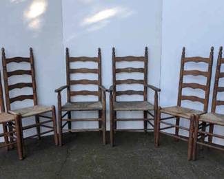 Vintage LadderBack Dining Chairs Classic Rustic Charm