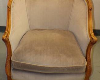 Vintage French Accent Chair with Carved Wood Frame