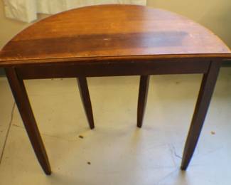 Vintage Wooden HalfMoon DropLeaf Table
