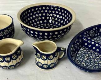 Set of Bolesawiec Polish pottery