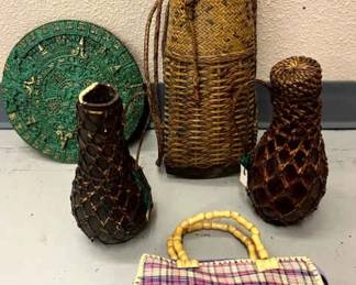 Collection of handwoven and decorative items