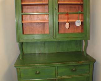 Antique Painted China Cabinet