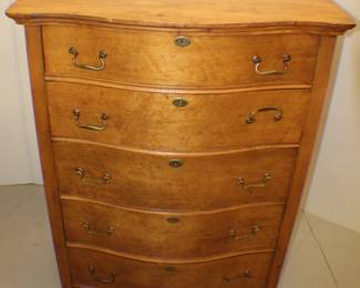 Vintage Birds Eye Maple Highboy Dresser