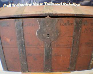Vintage Handcrafted Wooden Trunk with Metal Accents