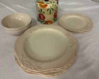 Signature brand dishes, Canvas Home bowls, and canister