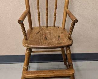 Vintage Wooden High Chair Rustic Vintage Charm