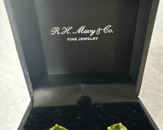 RH Macy Company Gold Peridot Earrings