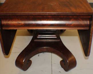 Vintage DropLeaf Dining Table with Carved Pedestal Base