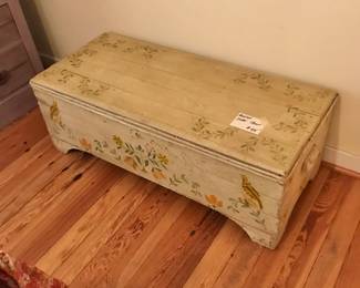 Painted cedar chest