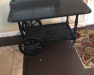 Tea cart with dropped leaves