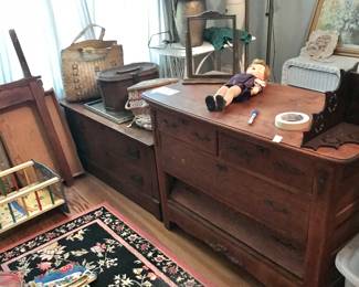 Chest of drawers with mirtor, cedar chest