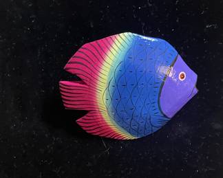 Painted Colorful Fish Scarf holder