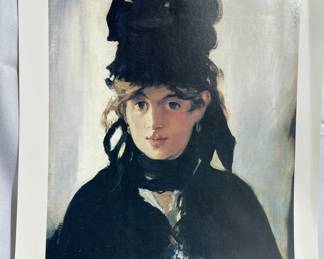 Manet-"Berthe Morisot with a bunch of viollets" - Edward - Approx 10" x 13"