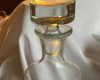 Floral Etched Decanter- Aprx. 13" X 4