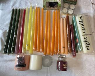 Tapered Candles plus other assorted candles