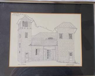 Chimes Building Sketch- Greenwich Point- Karin Sternerg- Metal Frame