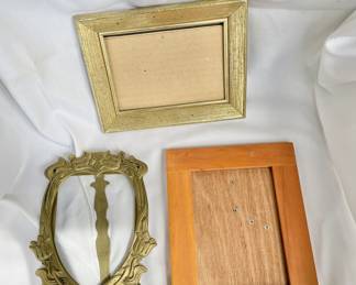 Heart Picture Frame with Glass, Wood Picture Frame , Goldtone frame- Small/Med