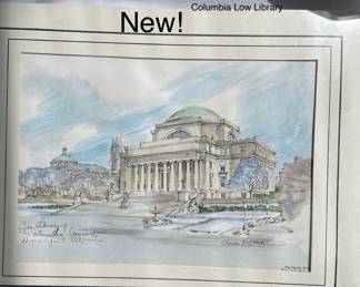 Columbia University Low Library - Aprx. 12" X "16" Matted