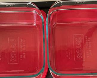 Pyrex Baking 8 X 8 - with Red Covers