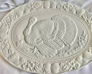 White Ceramic Turkey Platter Approx. 18" Long