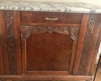Sideboard- White Grey Veined Marble Top