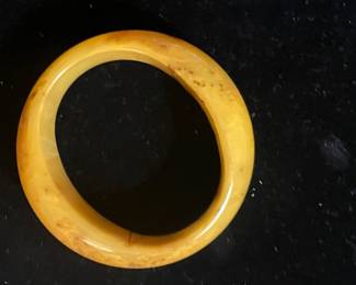 Jade Bangle Bracelet-Marbled Butterscotch