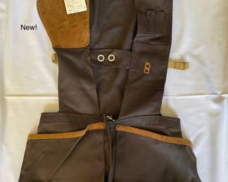 Bob Allen Shooting Trap Vest Gun Club Brown Tan Leather -M- Made in USA- New !