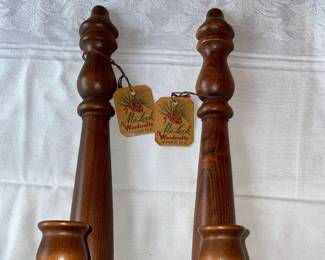 Wooden Candle Sconces by Ma Leck , Wingate, NC-New!